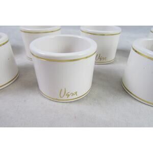 VERA Neumann Set of 8 Acrylic Napkin Rings Holders White Table Setting Accents